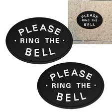 2pc Silver PLEASE Ring The Bell Garden House Wall Door Plaque Sign In