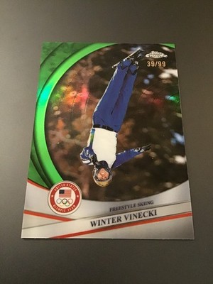 2026 Topps Chrome Winter Olympics #122 Winter Vinecki Green Refractor /99