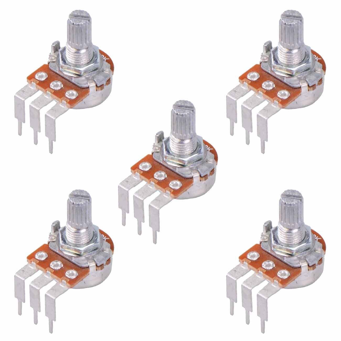 5 x 1K Linear 16mm Right Angle Splined Potentiometer