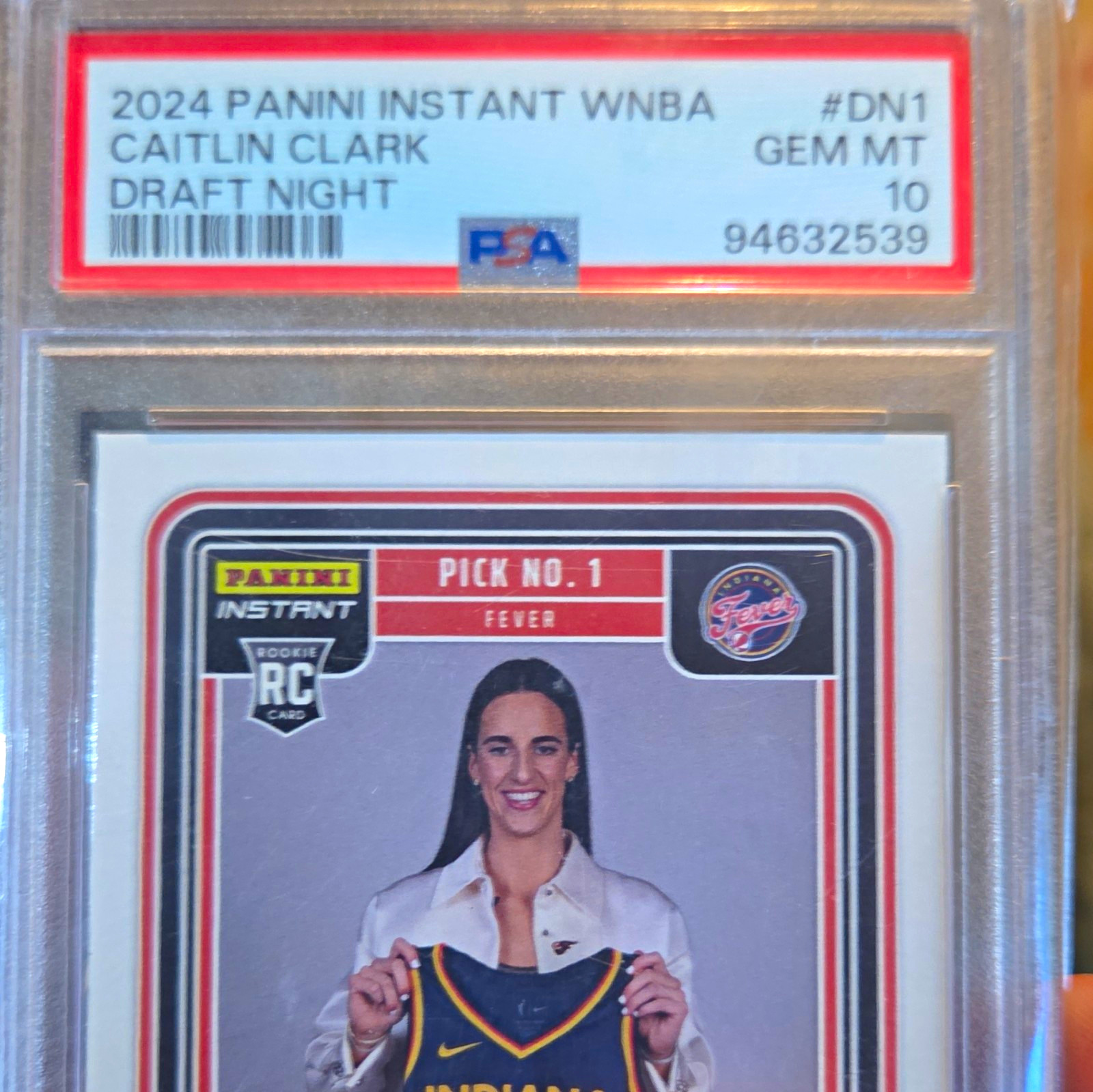 Panini Instant WNBA Caitlin Clark Draft Night DN-1 RC /45316 PSA 10