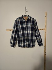Wrangler Sherpa Lined Flannel Shirt Jacket Mens S Plaid Shacket Pockets Button