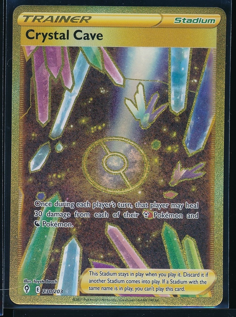 2021 Pokemon Crystal Cave 230/203 Evolving Skies Sword & Shield SECRET RARE