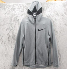 Nike Showtime Hoodie Mens Small Gray Full Zip Dri-FIT Running Training Swoosh