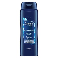 Suave Men Face & Body Wash, Refreshing Body Cleanser for Moisturized Skin, 18 oz 0.26 per gallon