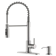 Brushed Nickel Kitchen Faucet with Pull Down Sprayer 18 Inch Tall