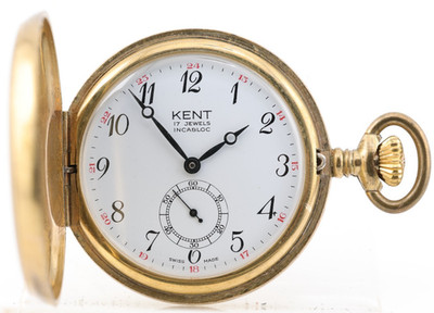 KENT UNITAS UT 6325, 17j SWISS POCKET WATCH, 44.35mm, RUNS (HU)