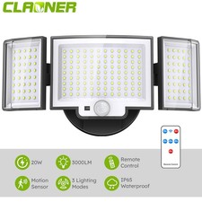 LED Floodlight PIR Motion Sensor Security Outdoor Garden Flood Light w/ Remote
