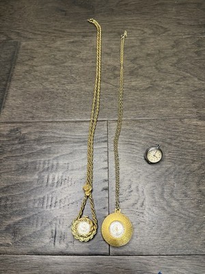 Rare Vintage Caroline Imperial Incabloc Unique Pendant Watch Lot Of 3 For Repair