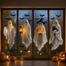 Halloween Ghost Large Window Cings Wall Decals Self Adhesive PVC Large Ghosts