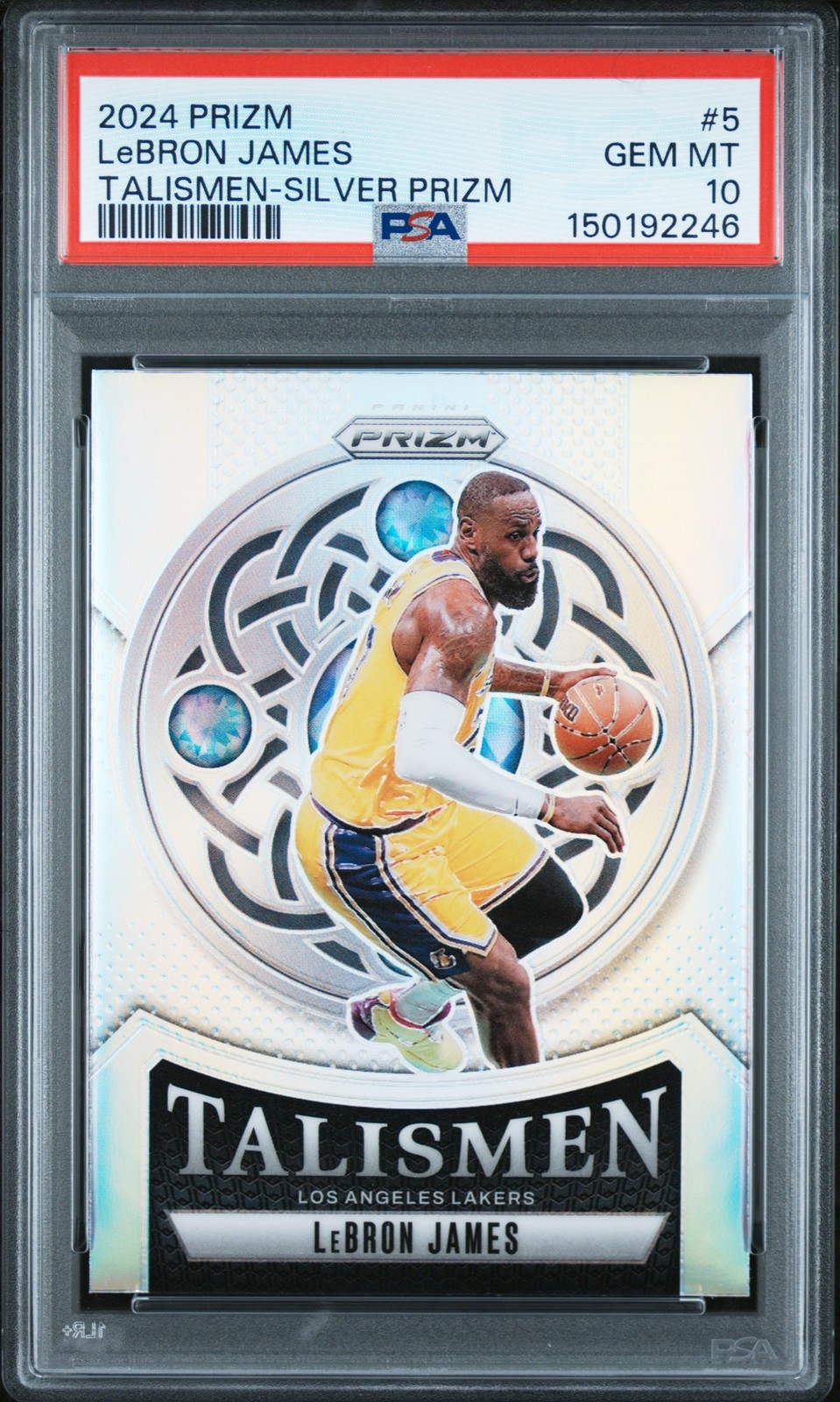 2024 PANINI PRIZM TALISMEN SILVER PRIZM #5 LEBRON JAMES PSA 10