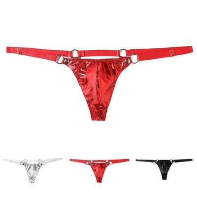 G-String Lackleder Tanga Ring Taille V-Back Low Rise Ring Taille Design