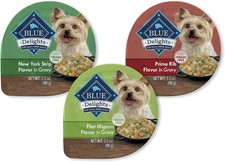 Blue Buffalo Delights Natural Adult Small Breed Wet Dog Food Cups, in Gravy, Pri