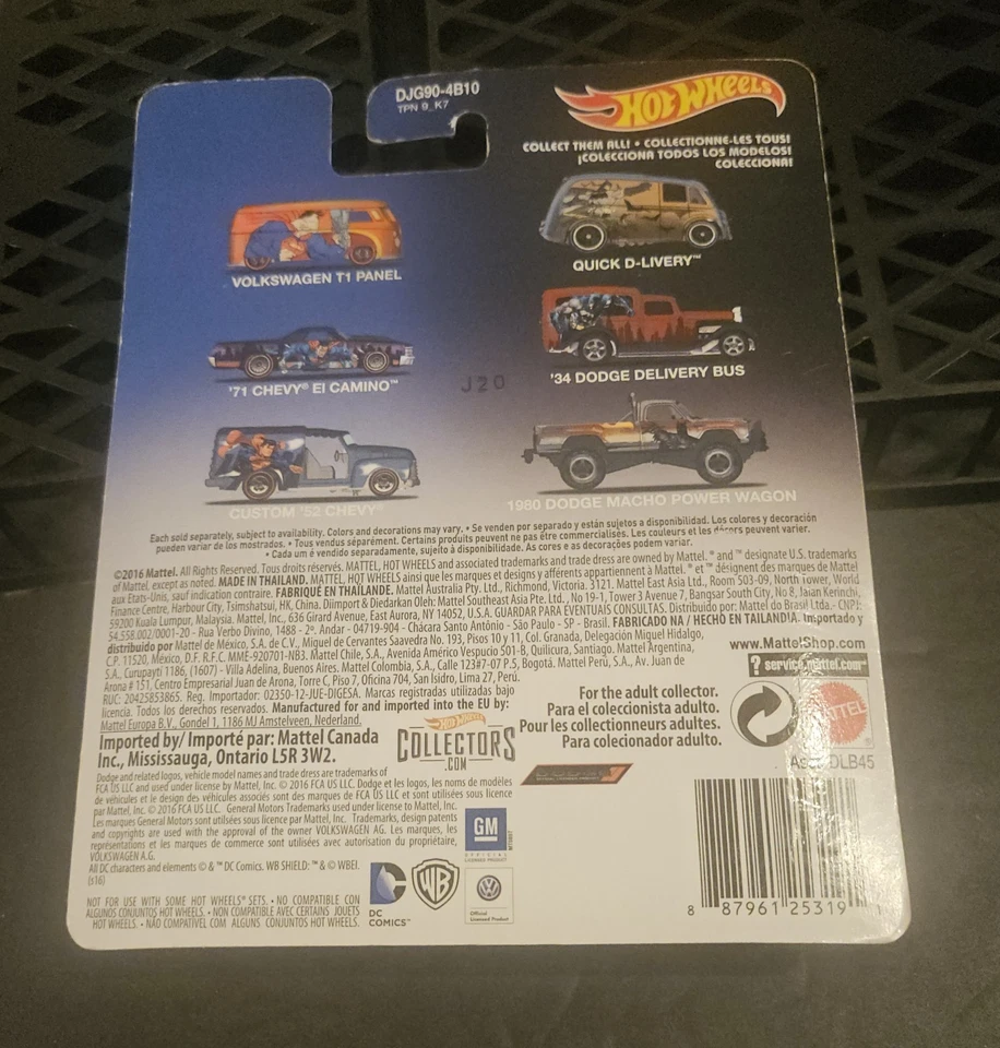 Lote de 3 Hot Wheels DC Comics: '71 El Camino Custom 52 Chevy Quick D- Livery Foto 3 de 4