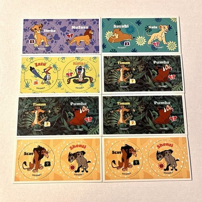 Lion King *UNPUNCHED* Pog Lot - Chex Pogs Set Simba Mufasa Nala Scar Shenzi