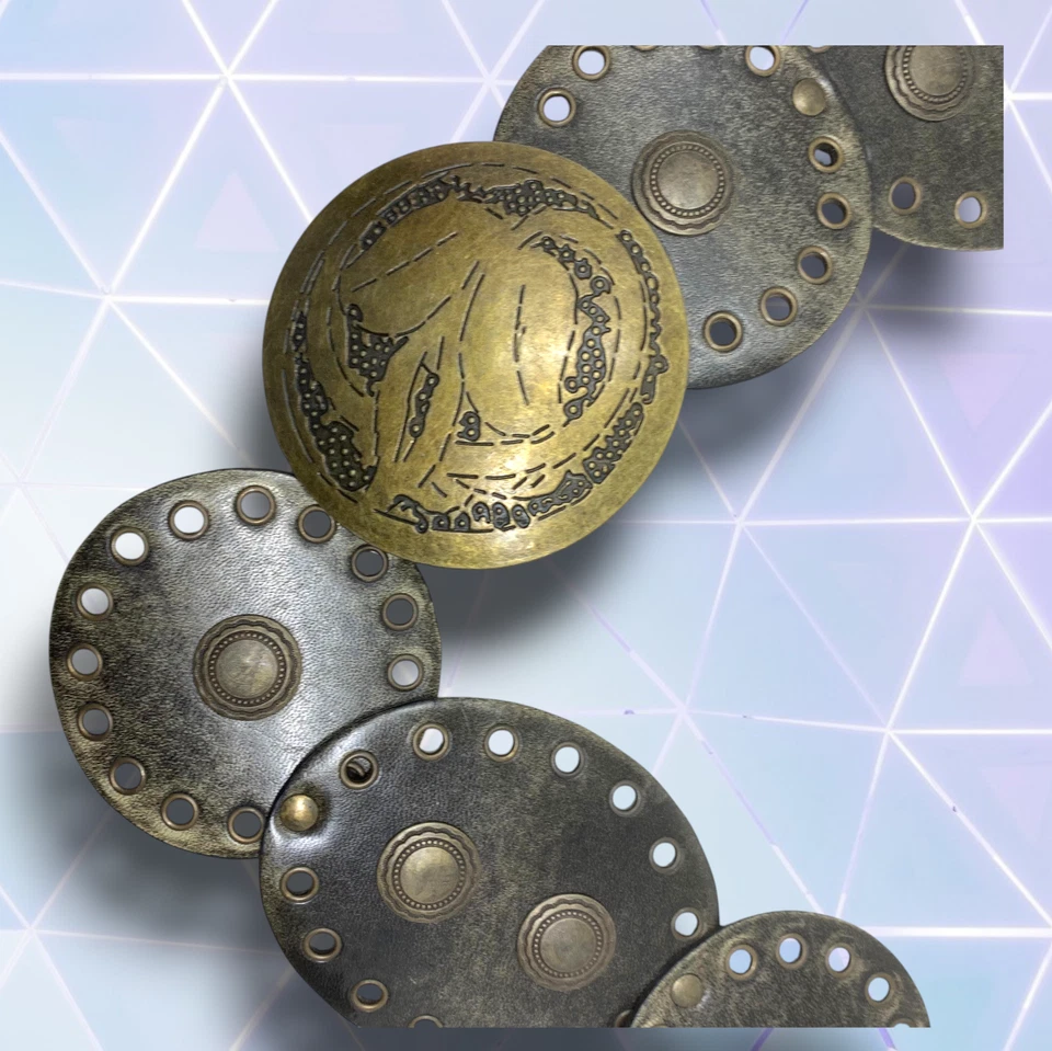 Cinturón Vaquera Occidental Vintage Y2K Cuero Vegano Marrón Pulido Círculo Ancho Foto 2 de 4