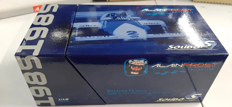 Diecast McLaren MP4/2B 1985 A. Prost Solido 1/18 #830020 - Image 2 of 2