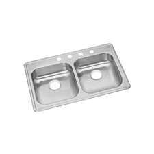 Elkay GE233223 Dayton Equal Double Bowl Drop-in Stainless Steel Sink Silver