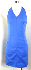 VNTG VERSACE Couture Blue Zip Halter Tank Cocktail Dress XS Small 26/40 0 2 4