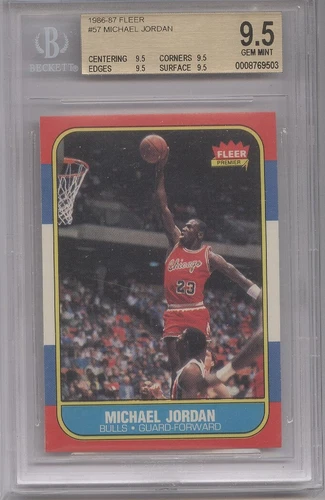 1986 Fleer Michael Jordan #57 BGS 9.5 GEM MINT  9.5/9.5/9.5/9.5 subs