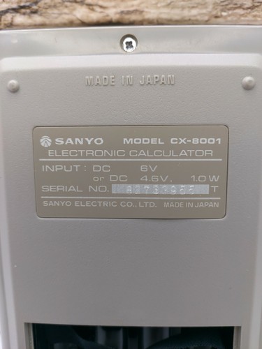 SANYO CX-8001 ELECTRONIC CALCULATOR - Imagen 9 de 10