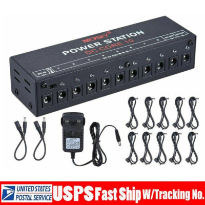10 Isolated Outputs Guitar Pedal Board Power Supply Station for 9V 12V 18V USA