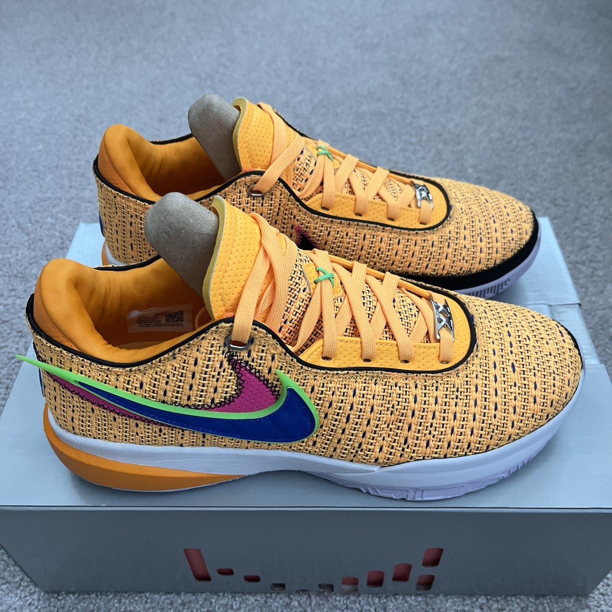 Nike LeBron James 20 XX Laser Orange Racer Blue Sneakers DJ5423