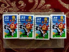 USA, SCOTT # 3204, USED LOT OF 100 SYLVESTER & TWEETY IN VERY GOOD CONDITION