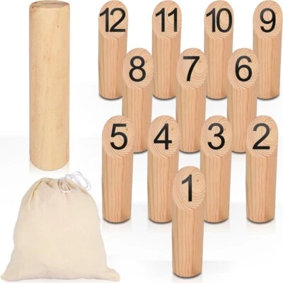 Finn Kubb Wurfspiel Wikinger Holz Spiel Outdoor Garten Schweden Geschicklichkeit