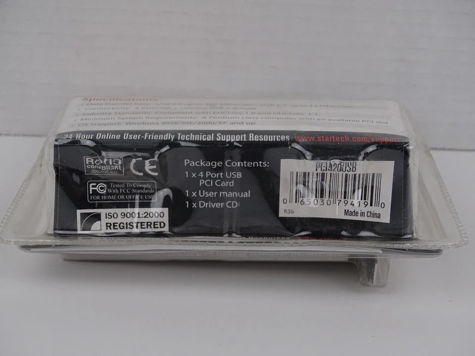 StarTech PCI420USB - 4 puertos PCI alta velocidad 2.0 tarjeta adaptadora nueva sellada NOS Foto 3 de 4