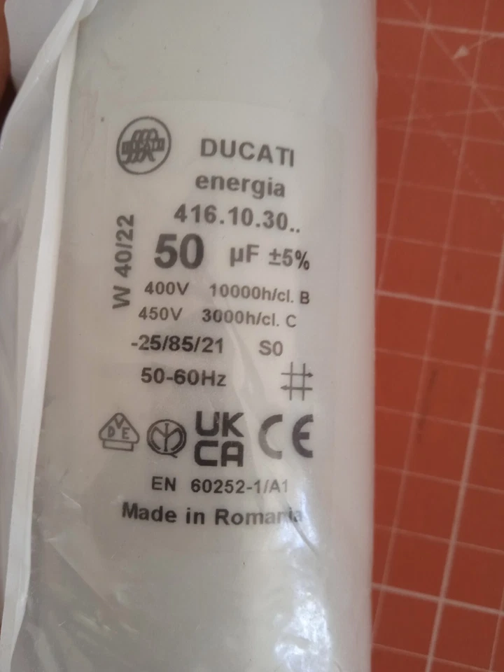 Ducati Energia 4.16.10.30 Folienkondensator 50μF ±5% / 400-500VAC _0.2_5