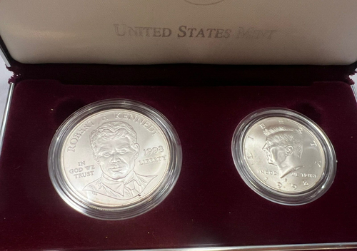 1998-S Kennedy Two Coin Collectors Set W/OGP + COA - Picture 2 of 4