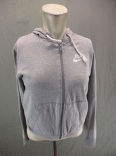 Nike Size XS Womens Gray Cotton Blend Full Zip Hooded Athletic Jacket 816