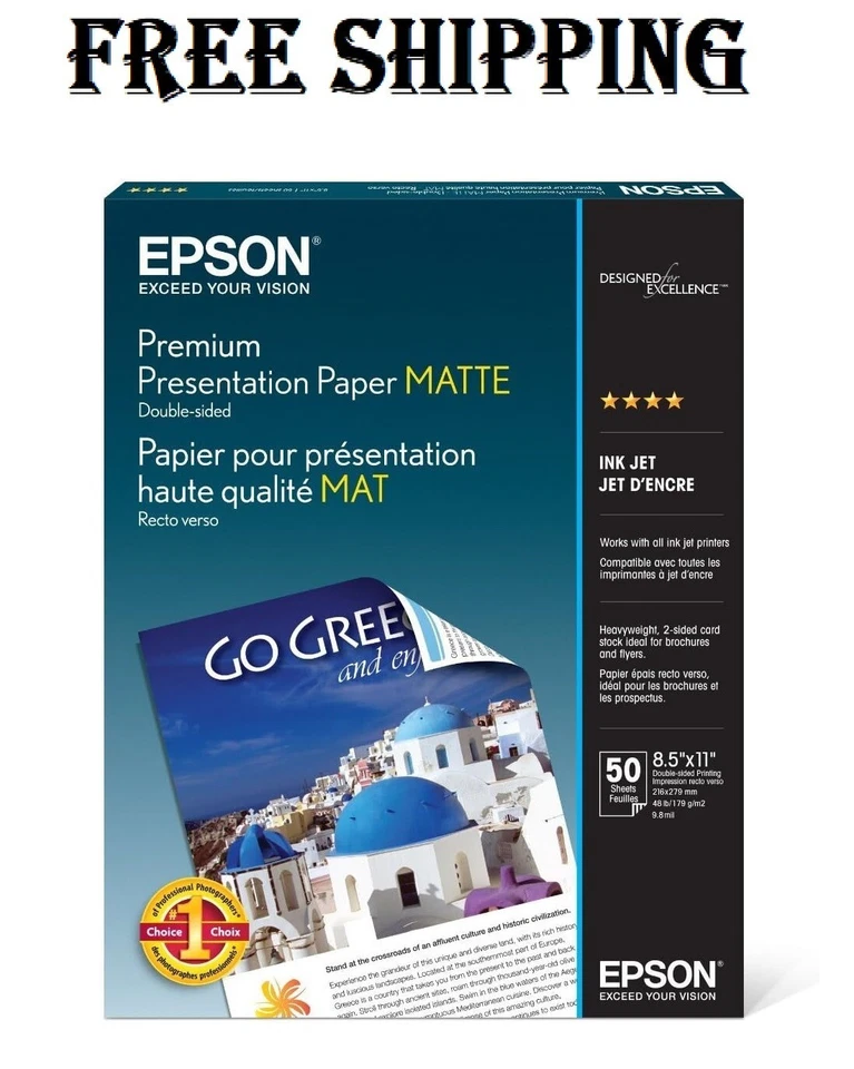 Papel de presentación Epson Premium mate (8,5 x 11 pulgadas doble cara 50 x 2 hojas Foto 2 de 4
