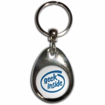 Geek Inside Tear Drop Metall Schlüsselanhänger (43 mm x 33 mm)