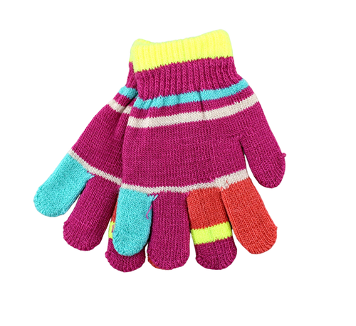 12 pair Children's Boy's and Girl's Mix Kids Knit Warm Winter Gloves One Size - Picture 4 of 9