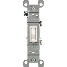 20-Leviton Residental Grade 15 Amp Toggle Single Pole Switch White 208-02651-02W