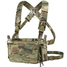 KRYDEX Tactical D3CRM Chest Rig 5.56 7.62 Rifle Pistol Mag Pouch Placard Camo