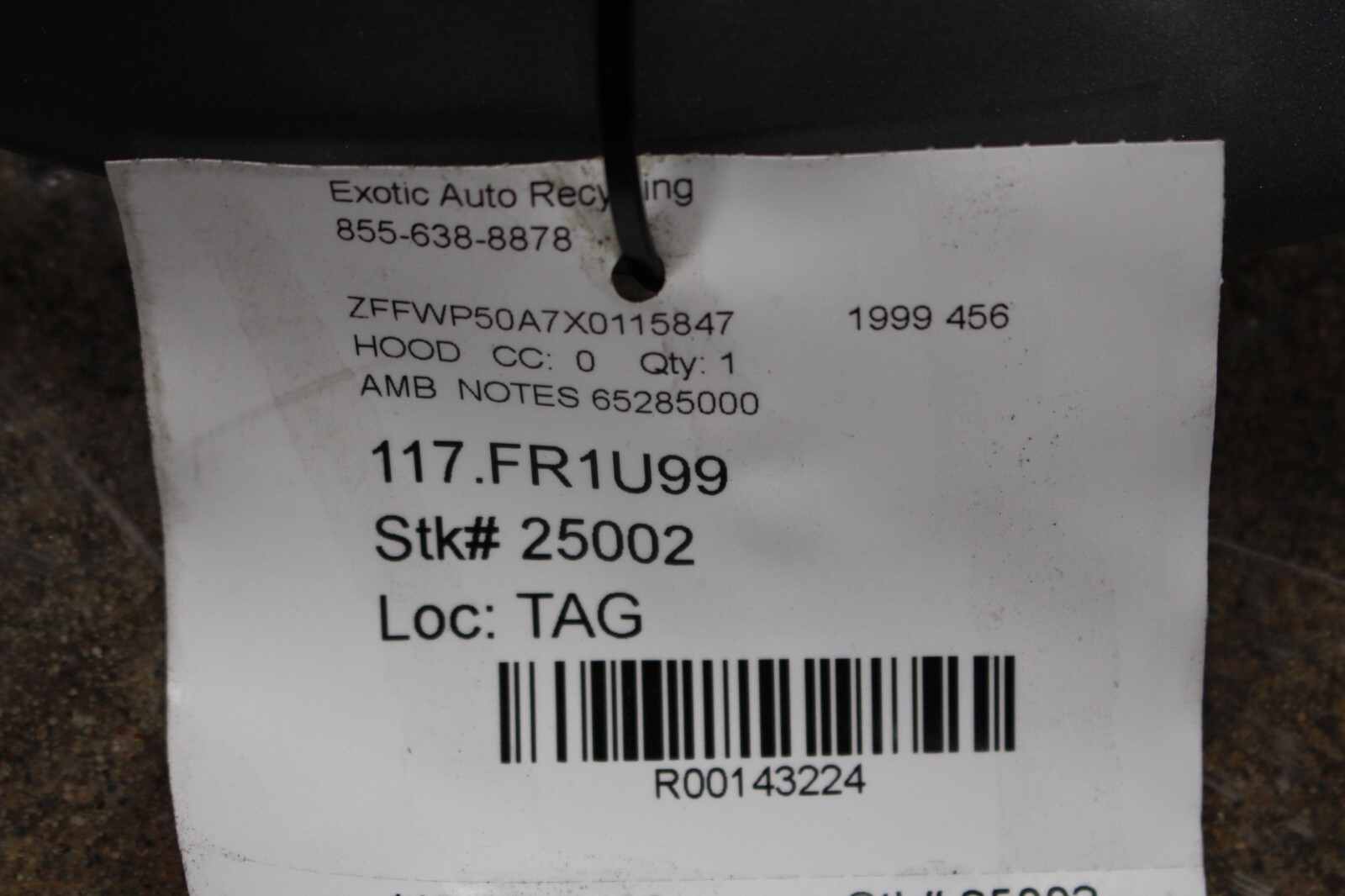 Ferrari 456 M, Front Hood w/Aftermarket Badges, Scratches, Used, P/N 65285000