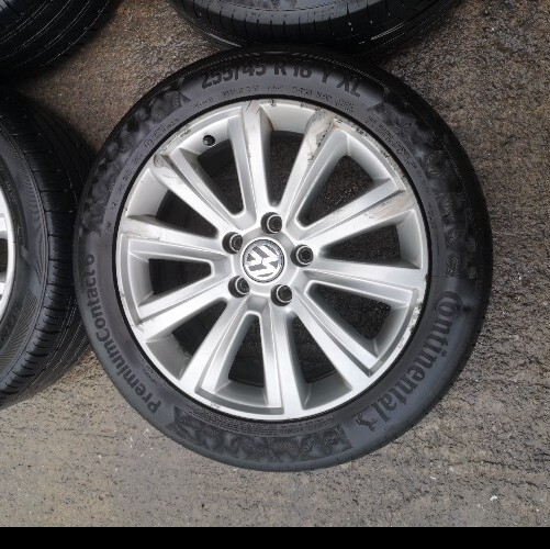 GENUINE VW VOLKSWAGEN T5 T6 AMAROK 18" DURBAN ALLOY WHEELS VAN TYRES eBay