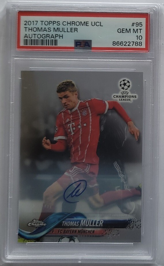 2017 Topps Chrome Uefa Champions League Thomas Muller Autograph #95 PSA 10