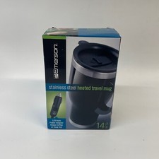 EMERSON Stainless Steel Heated Travel Mug 14 Oz In Box 12v Adapter NEW