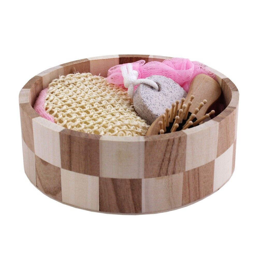 Geschenkset Sauna Set Saunazubehör Massageset Schwamm Bürste Körperpflege 4-tlg