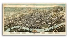 Wilmington Delaware 1874 Historic Panoramic Town Map - 18x36