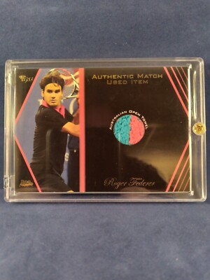 ROGER FEDERER 2012 SM3-1 Ace Auth. card MATCH-USED AUSTRALIAN OPEN TOWEL 2-color
