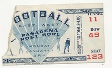1945 Tennessee Southern Cal USC Rose Bowl football ticket stub good