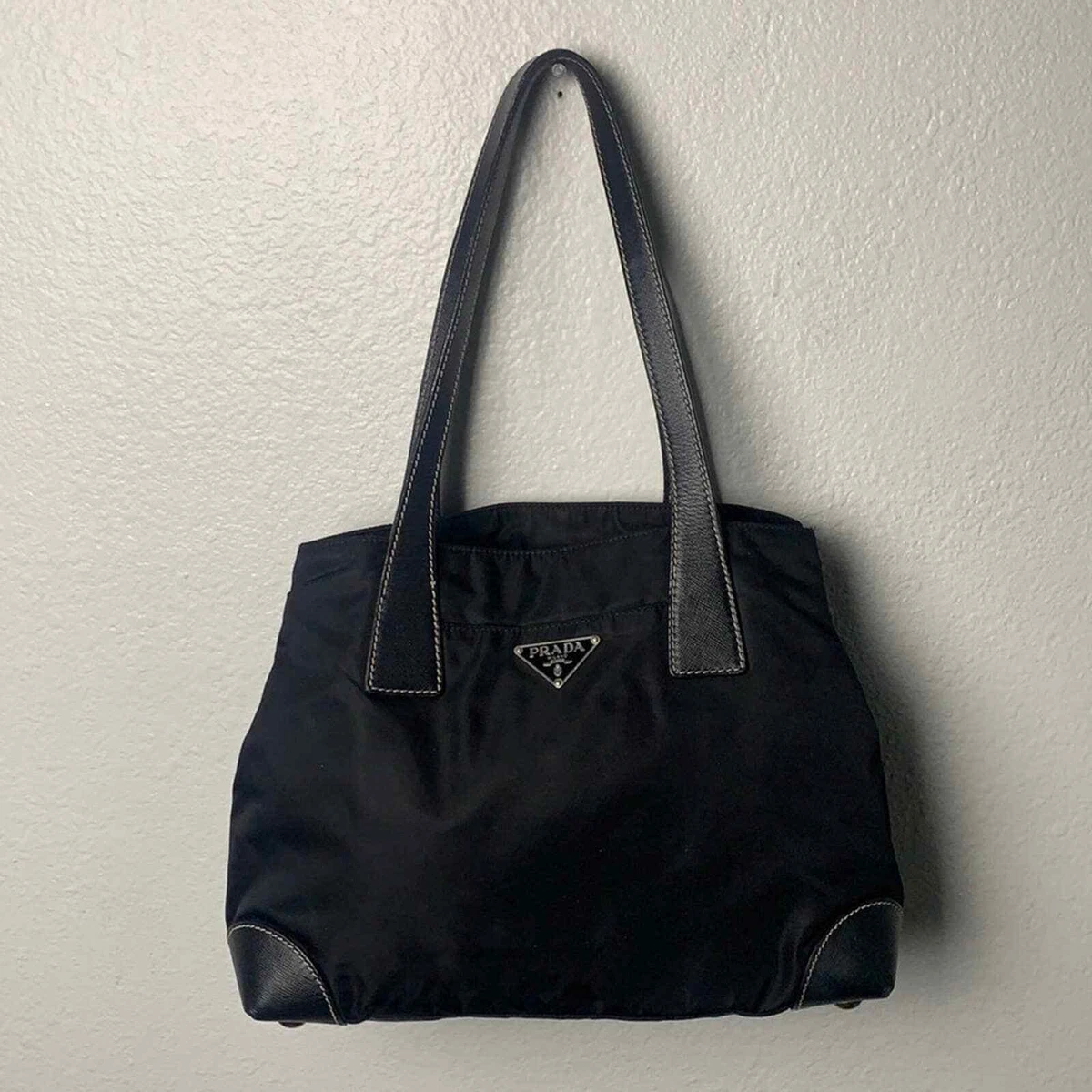 Prada, Bags, Prada Vintage Nylon And Leather Shoulder Bad