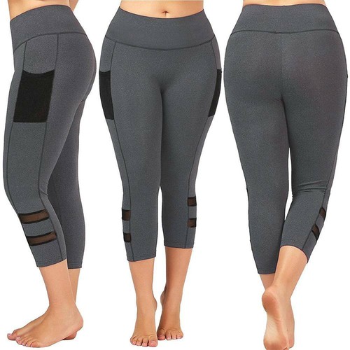 Plus Size Women Capri Pants High Waist 
