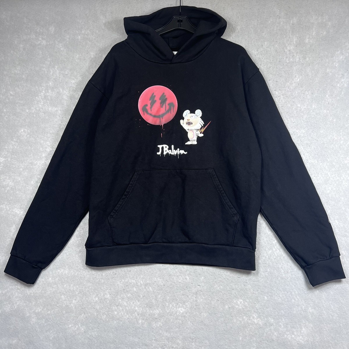 J Balvin X Takashi Murakami Graphic Pullover Mens Size Large Black  