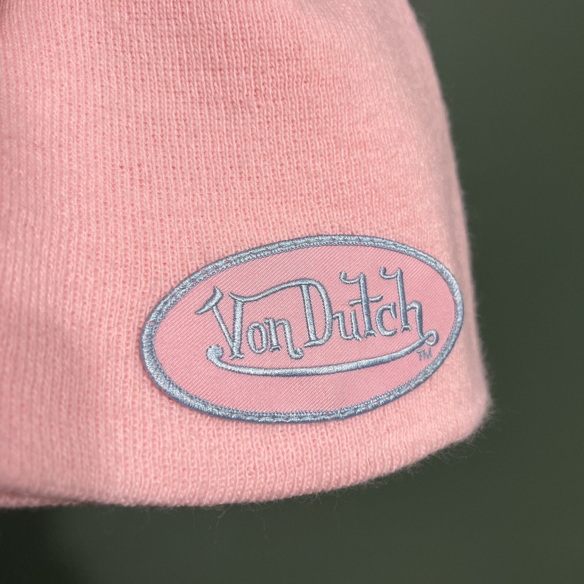 Von Dutch Brown-Mauve by Christian Audigier Beanie with White & Pink Embroidery Trucker Hats Hip Hop Hats for Women for sale | eBay main image 4