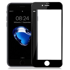 Panzerfolie für iPhone 8 Plus Full Cover Display Schutzfolie schwarz